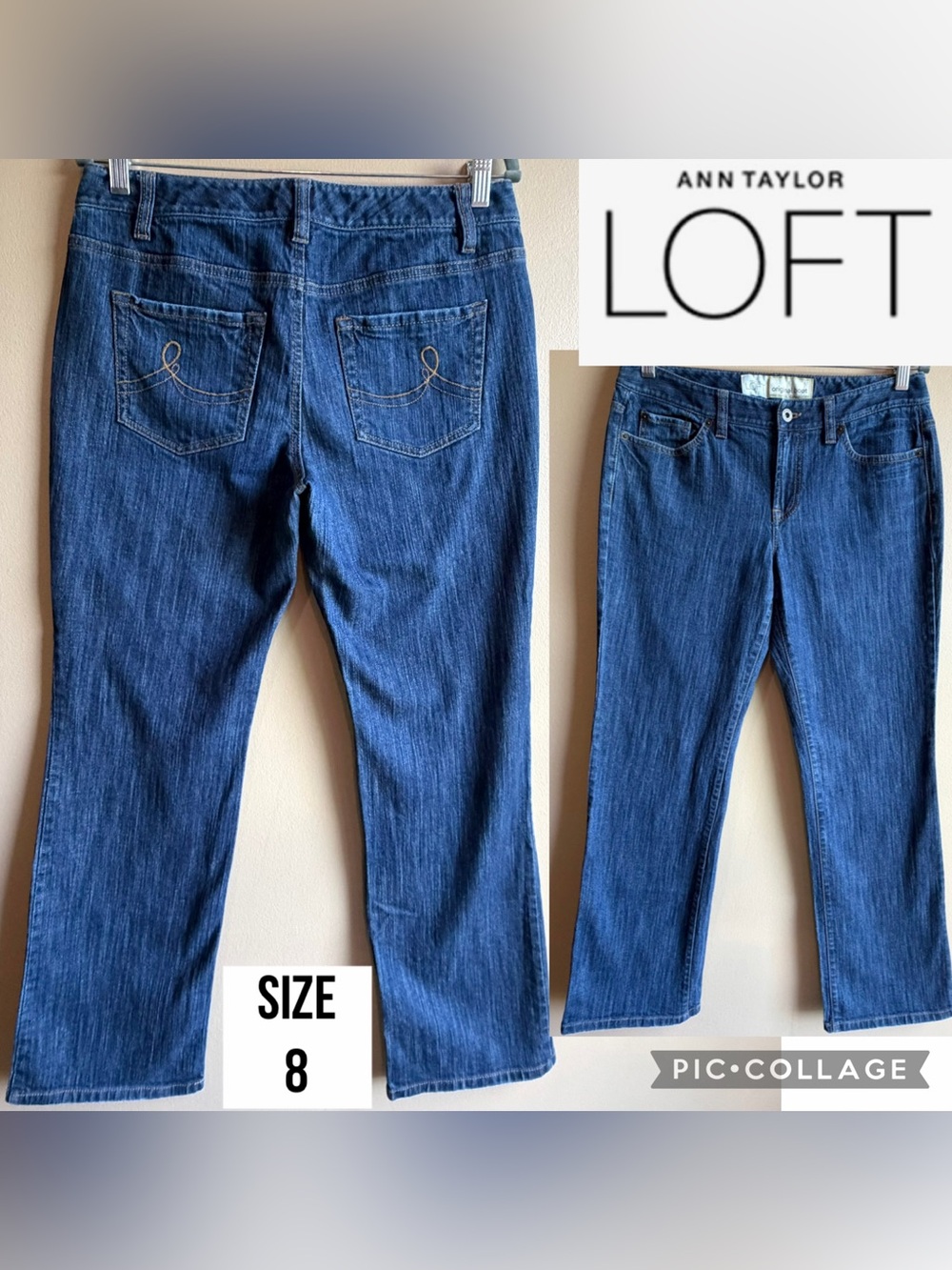 Ann Taylor LOFT Womens Jeans Original Boot Mid Rise Stretch Denim 31” Inseam 8